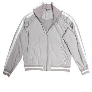 Athleta Retro Varsity Full Zip Track Jacket Tan Womens‎ Size S